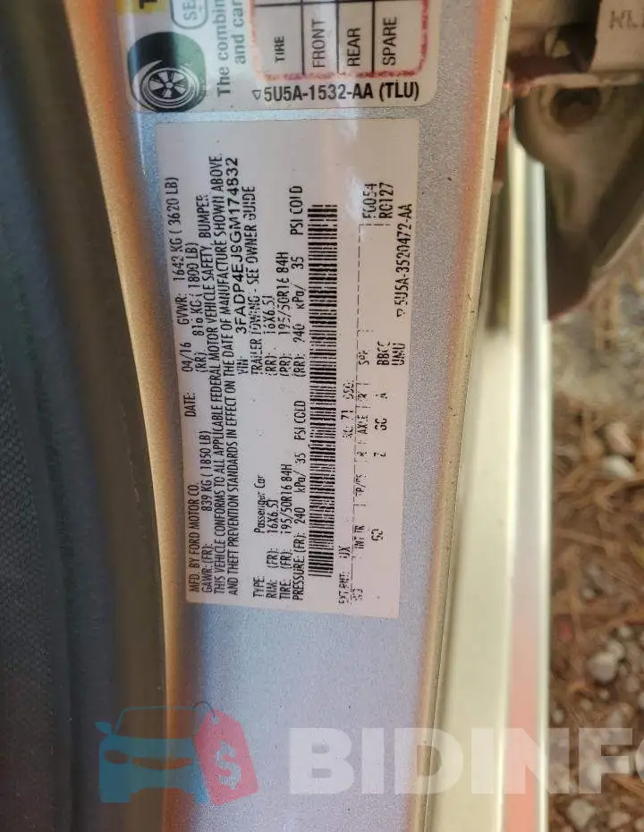 3FADP4EJ9GM174832 Photo# 12