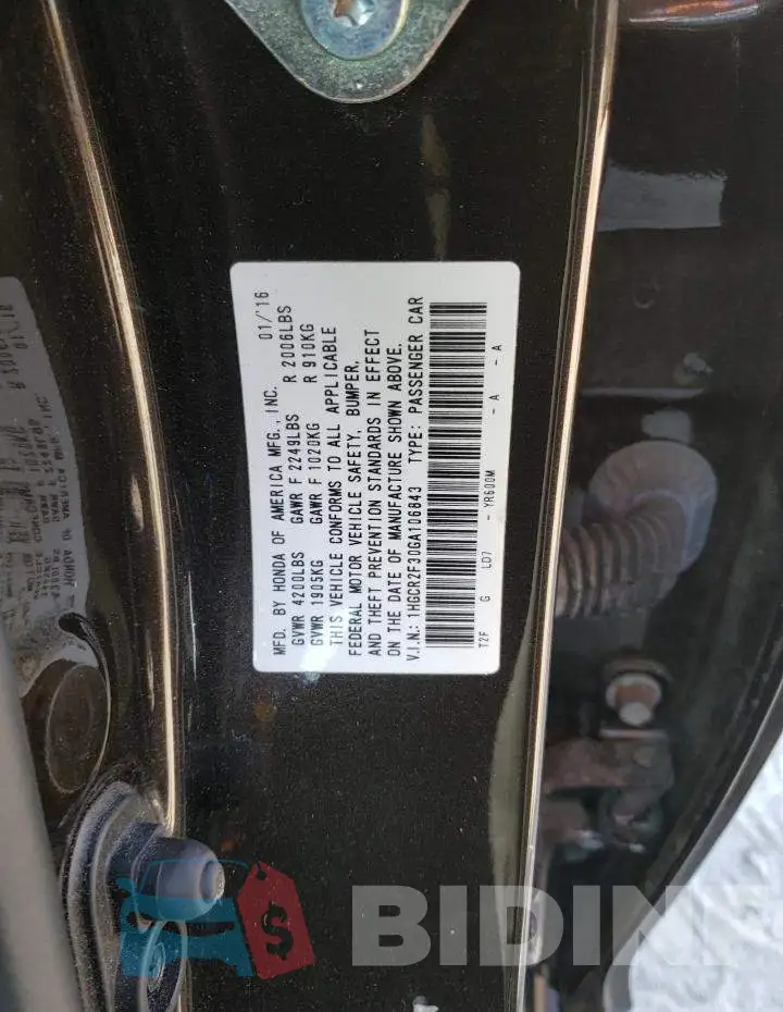 1HGCR2F30GA106843 Photo# 12