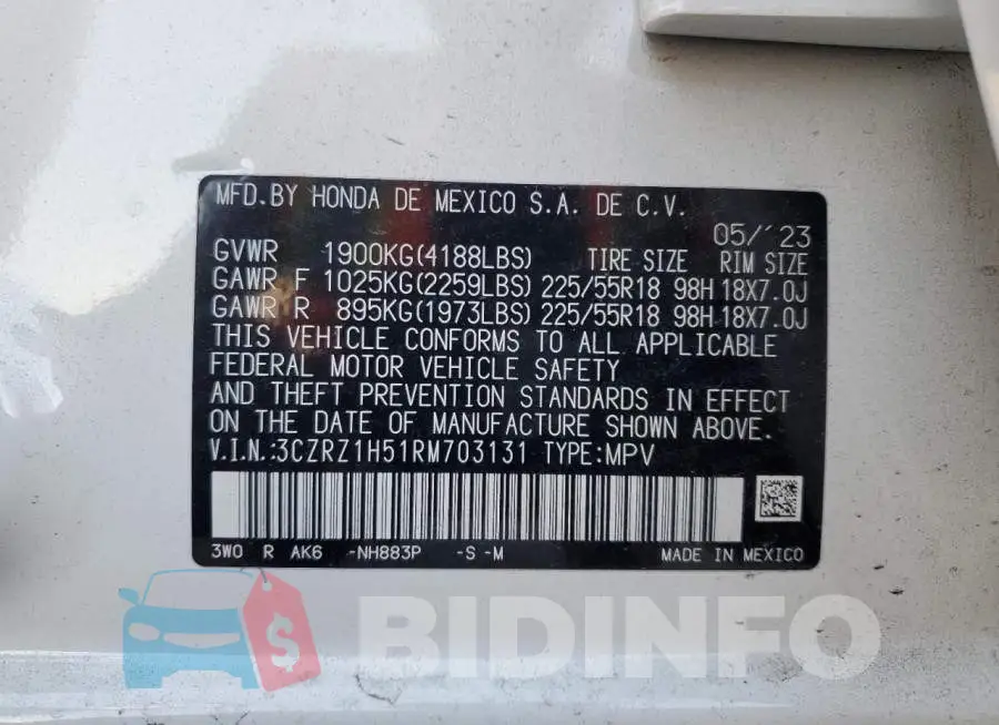 3CZRZ1H51RM703131 Photo# 13