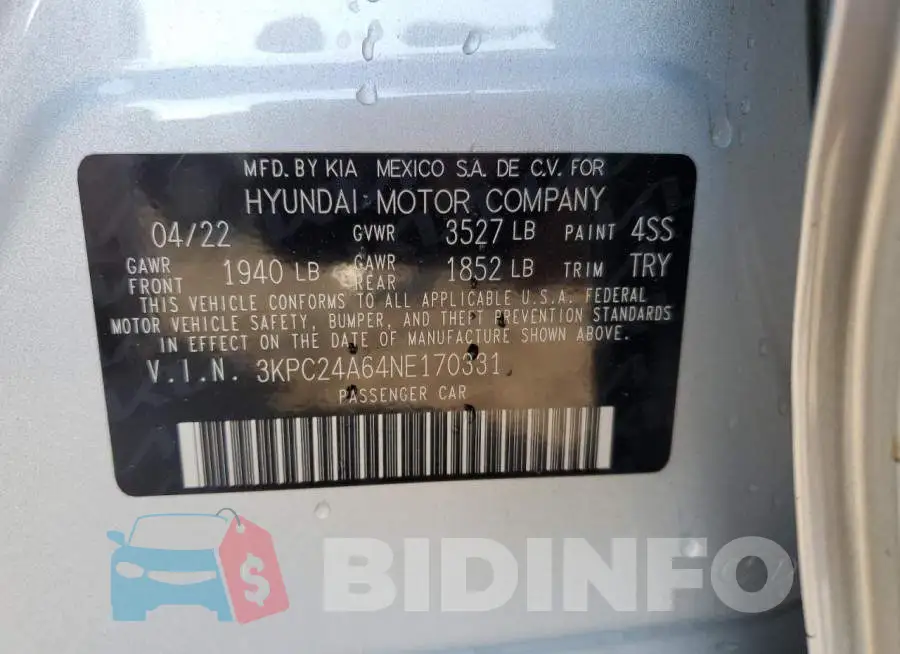 3KPC24A64NE170331 Photo# 13