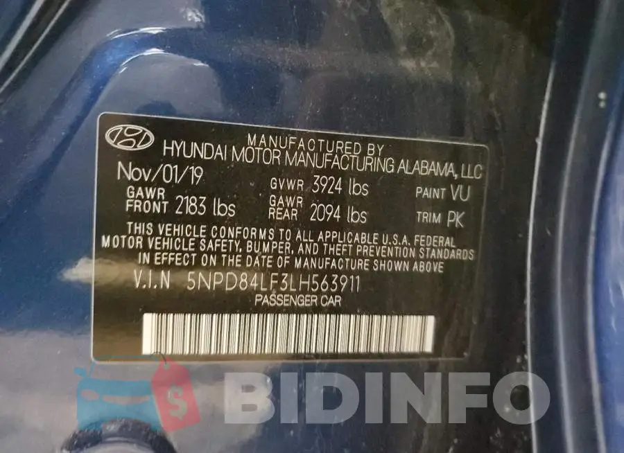 5NPD84LF3LH563911 Photo# 12