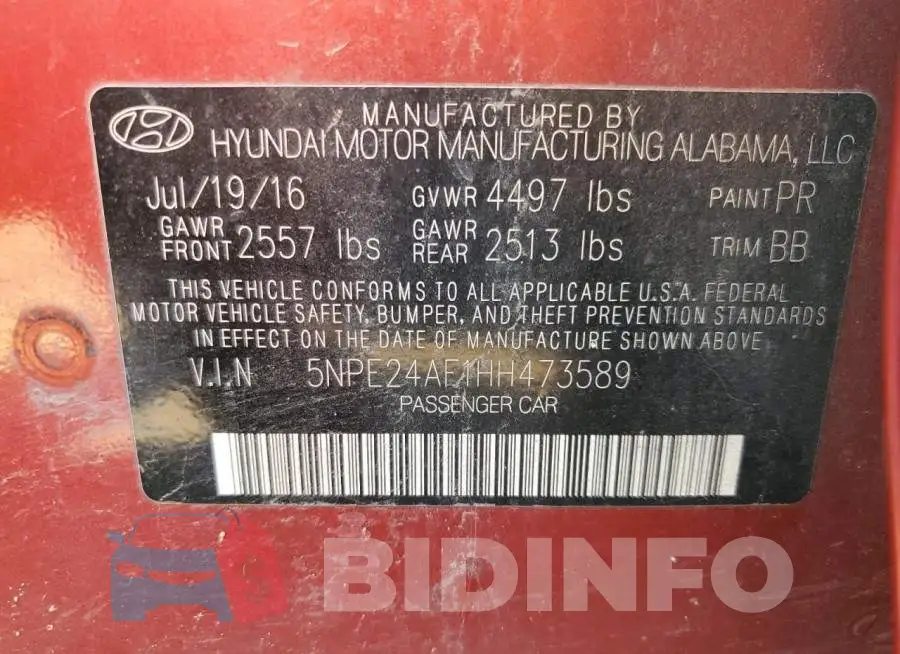 5NPE24AF1HH473589 Photo# 12