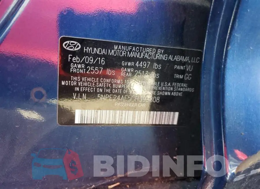 5NPE24AF5GH393808 Photo# 12