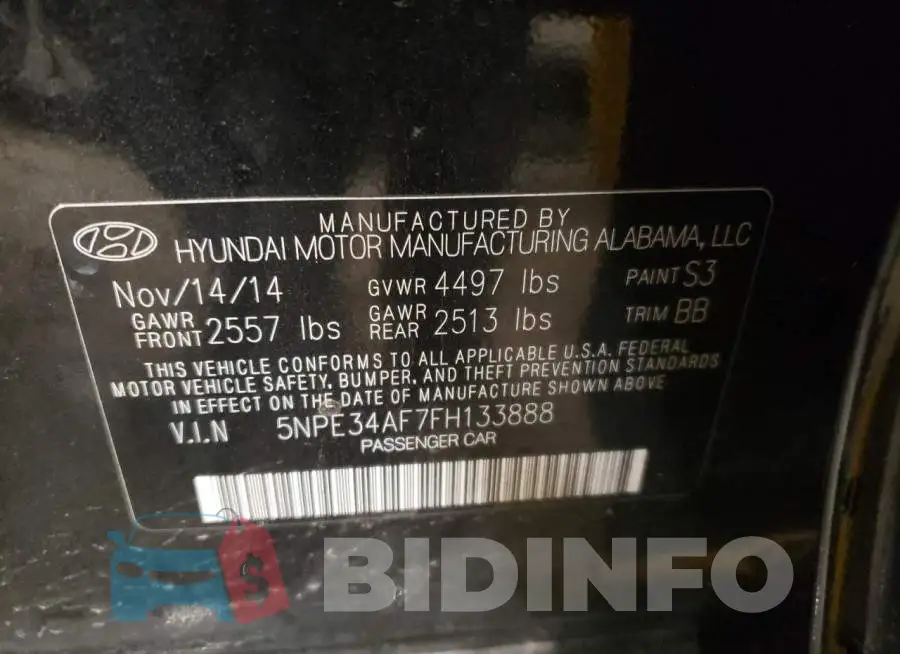 5NPE34AF7FH133888 Photo# 12