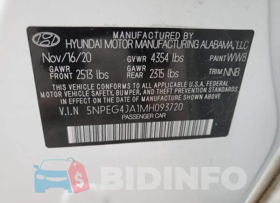5NPEG4JA1MH093720 Photo# 12