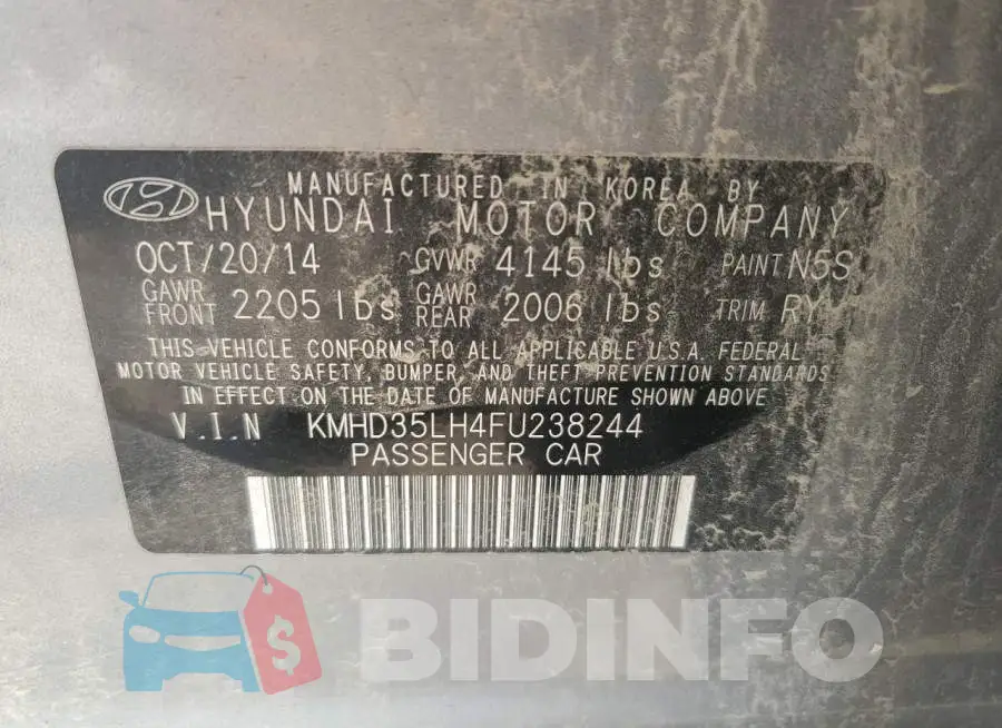 KMHD35LH4FU238244 Photo# 13