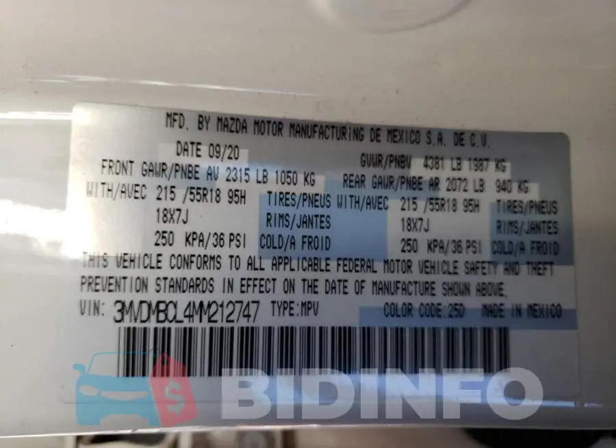 3MVDMBCL4MM212747 Photo# 13