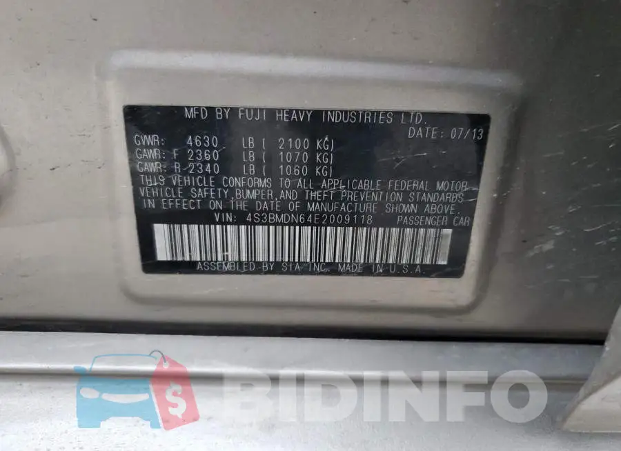 4S3BMDN64E2009118 Photo# 12
