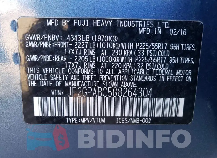JF2GPABC5G8264304 Photo# 12