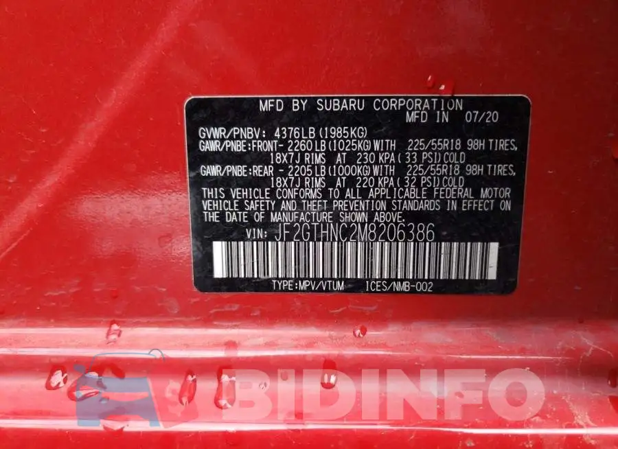 JF2GTHNC2M8206386 Photo# 12