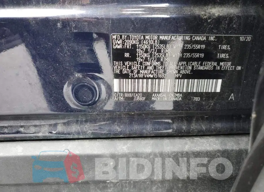 2T3A1RFV4MW151692 Photo# 14