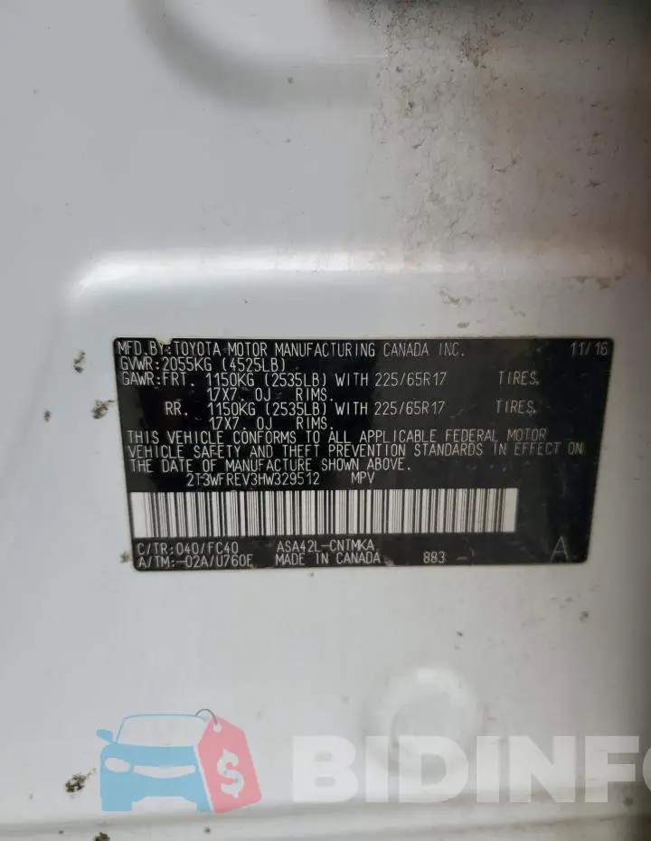 2T3WFREV3HW329512 Photo# 13