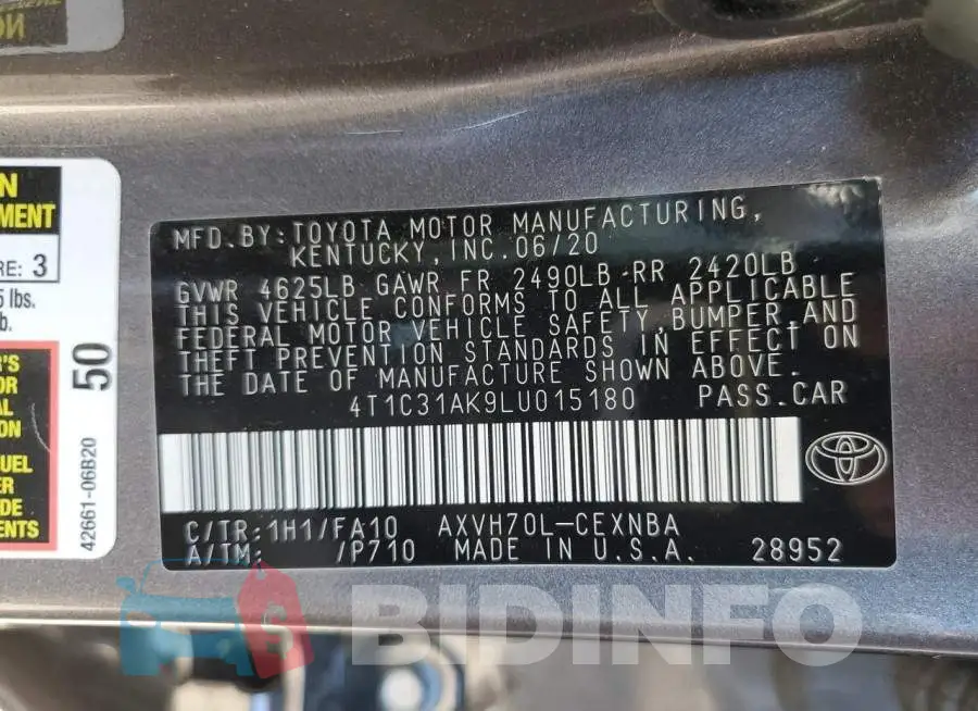 4T1C31AK9LU015180 Photo# 12