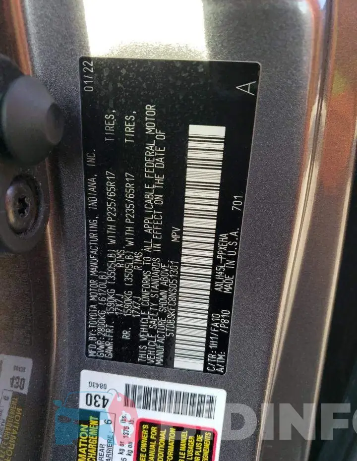 5TDBSKFC8NS051301 Photo# 13