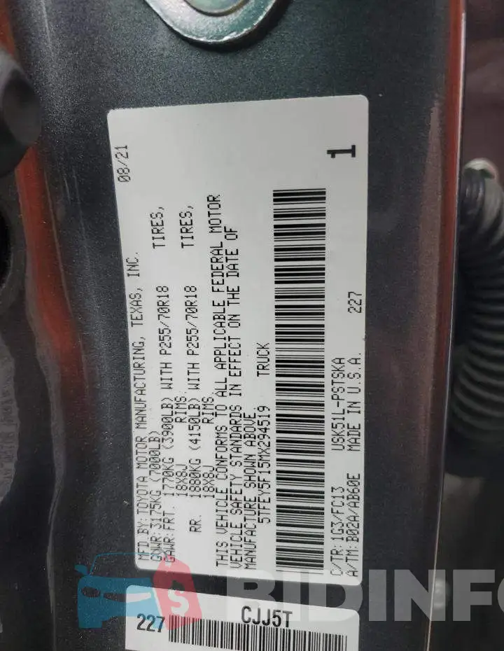 5TFEY5F15MX294519 Photo# 12