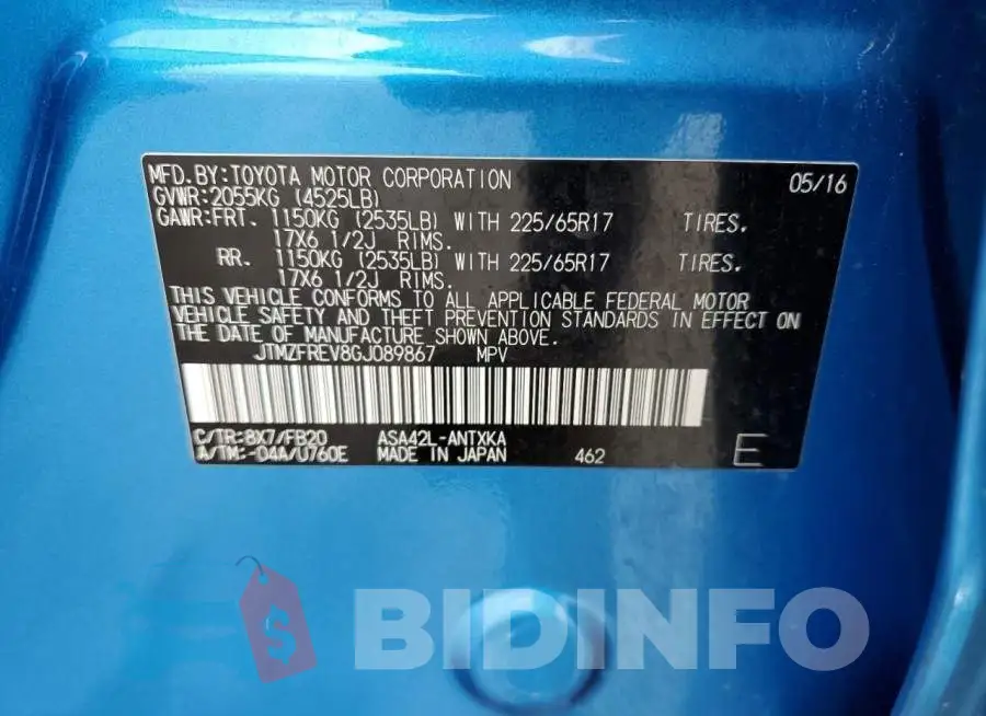 JTMZFREV8GJ089867 Photo# 13