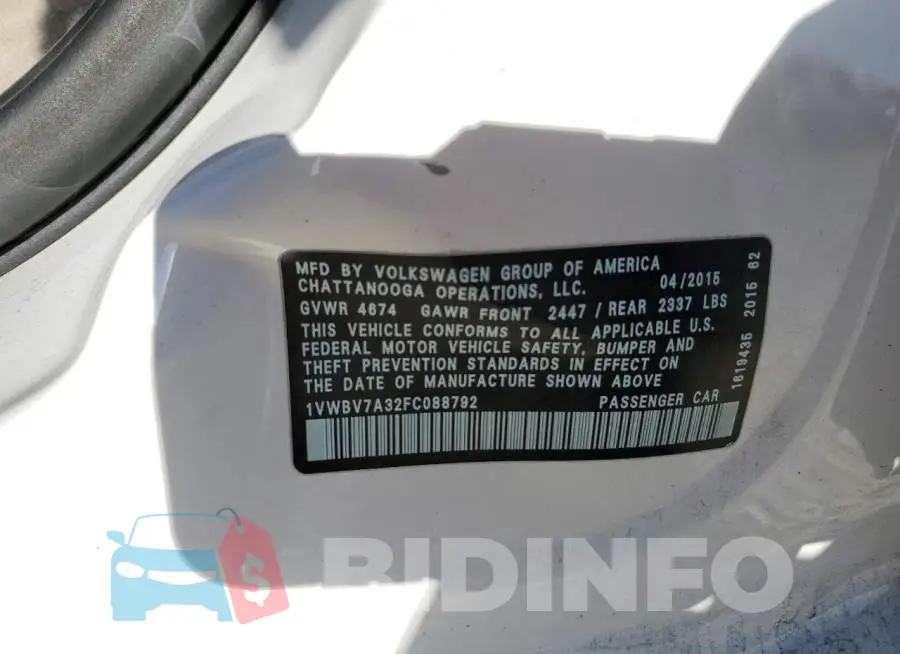 1VWBV7A32FC088792 Photo# 12