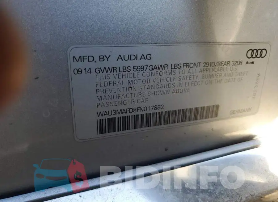 WAU3MAFD8FN017882 Photo# 12