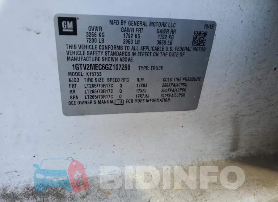 1GTV2MEC6GZ107280 Photo# 12