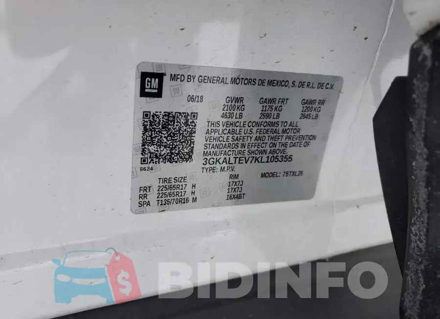 3GKALTEV7KL105355 Photo# 12