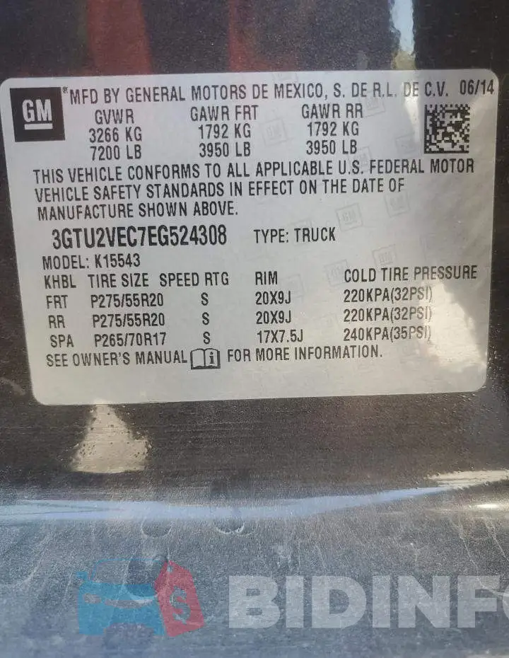 3GTU2VEC7EG524308 Photo# 12