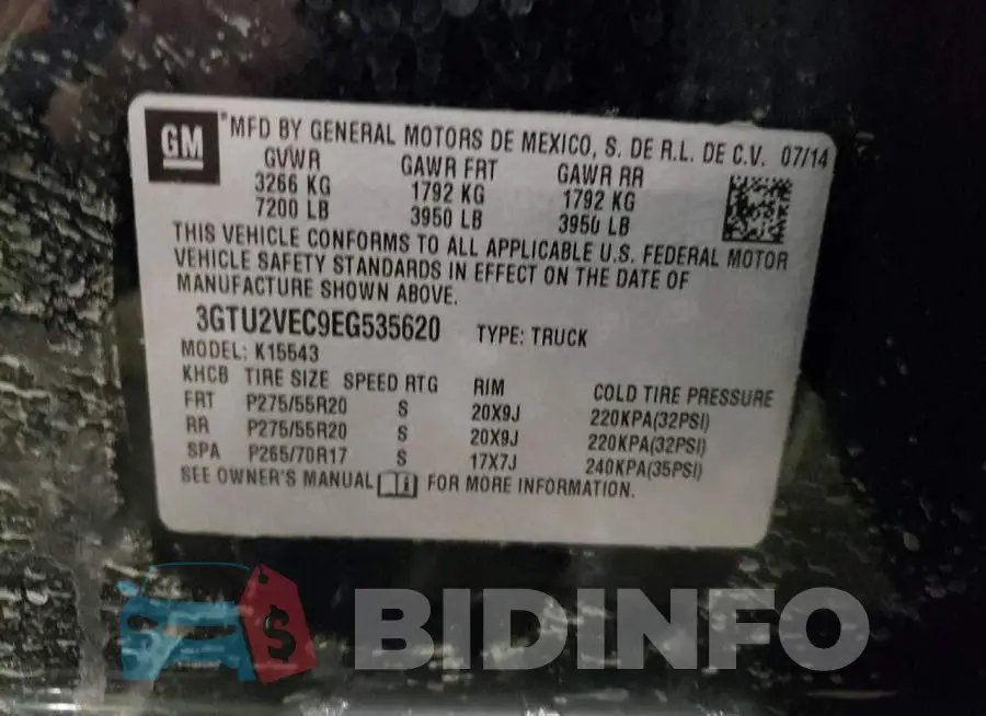 3GTU2VEC9EG535620 Photo# 12