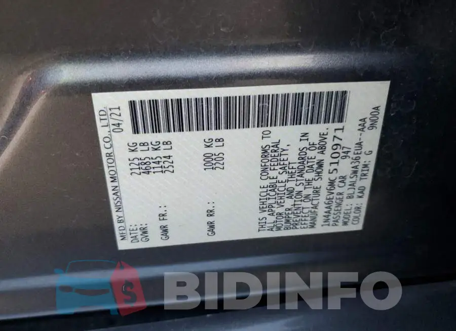 1N4AA6EV6MC510971 Photo# 12