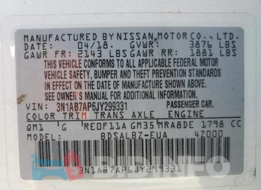 3N1AB7AP6JY299331 Photo# 12