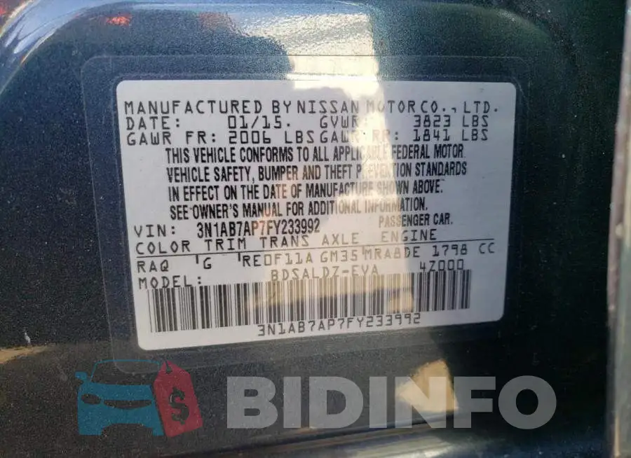 3N1AB7AP7FY233992 Photo# 12