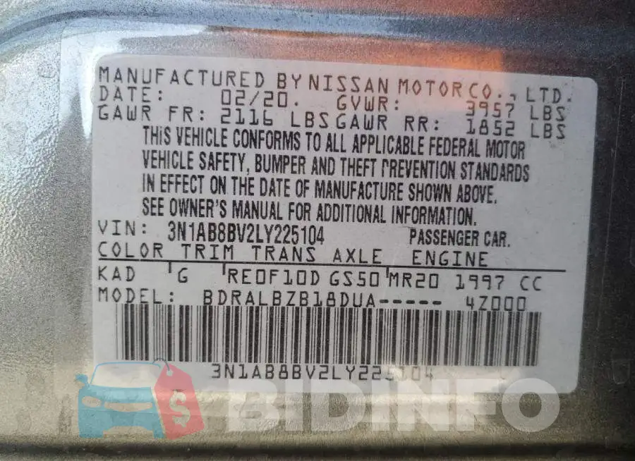 3N1AB8BV2LY225104 Photo# 13