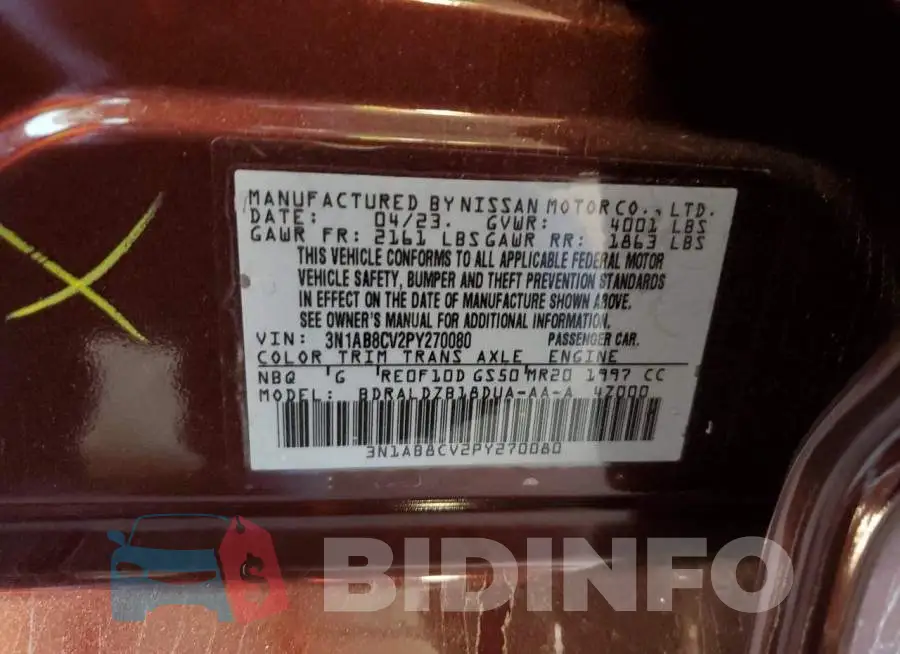 3N1AB8CV2PY270080 Photo# 12