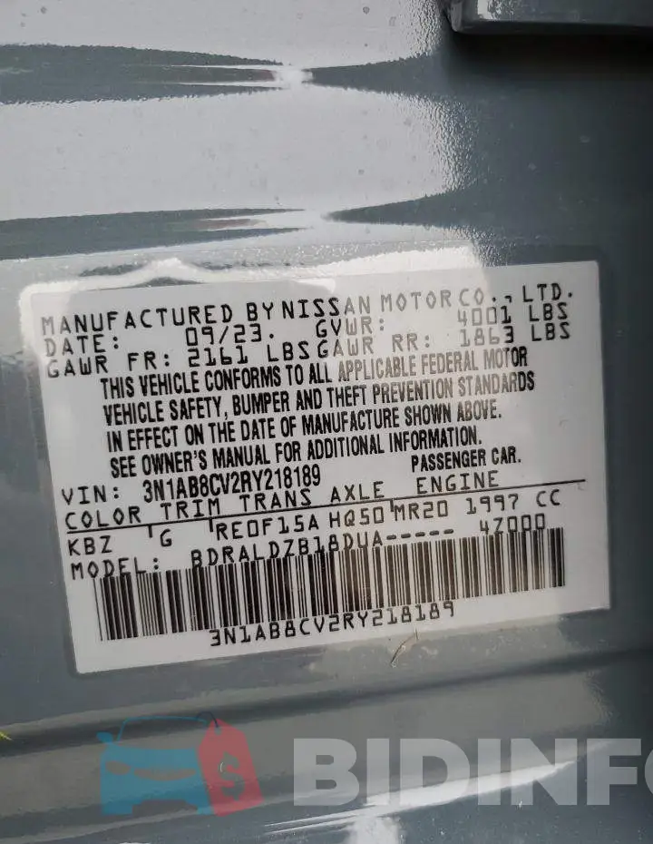 3N1AB8CV2RY218189 Photo# 12