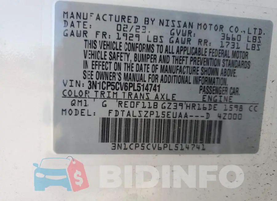 3N1CP5CV6PL514741 Photo# 12