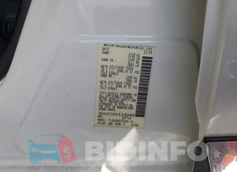 5N1AZ2CJ3LN114040 Photo# 13