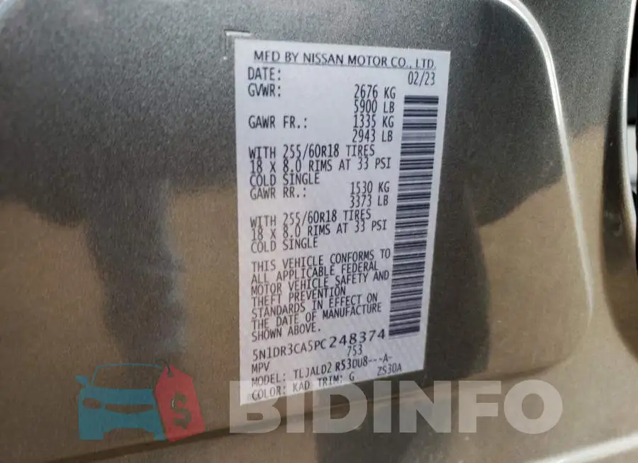 5N1DR3CA5PC248374 Photo# 14