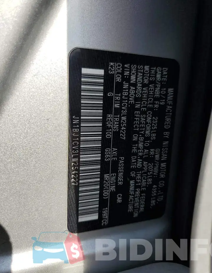 JN1BJ1CV3LW254227 Photo# 12