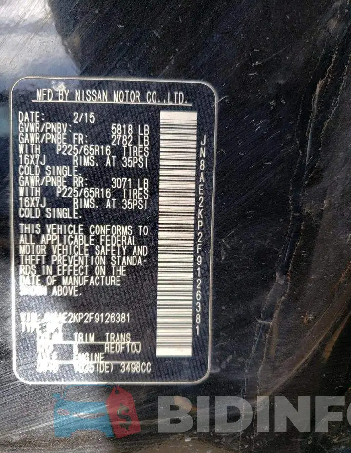 JN8AE2KP2F9126381 Photo# 13