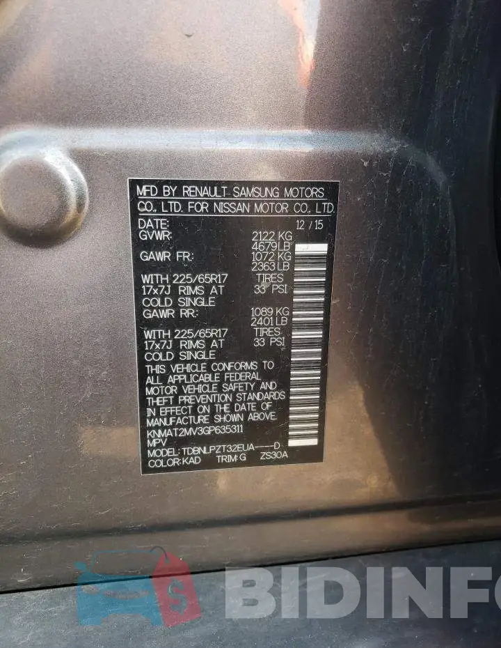 KNMAT2MV3GP635311 Photo# 12