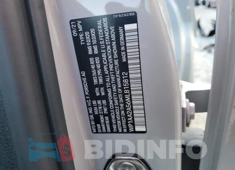 WP1AA2A56MLB15812 Photo# 13