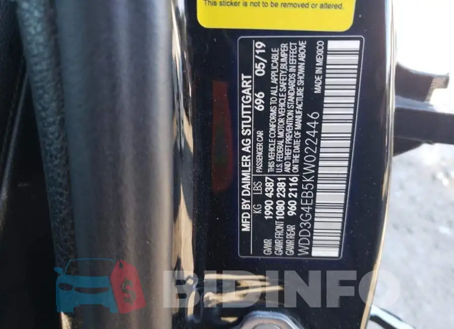WDD3G4EB5KW022446 Photo# 13