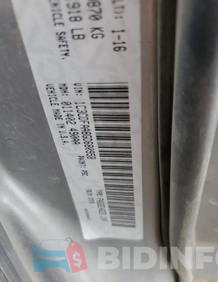 1C3CDFAA8GD680958 Photo# 12