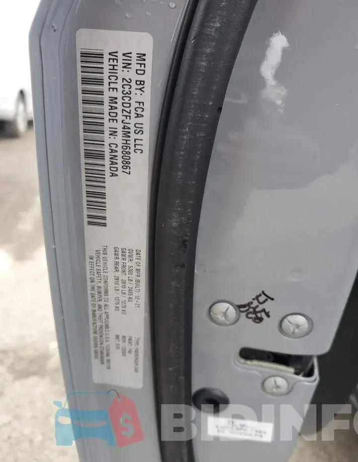 2C3CDZFJ4MH680867 Photo# 13