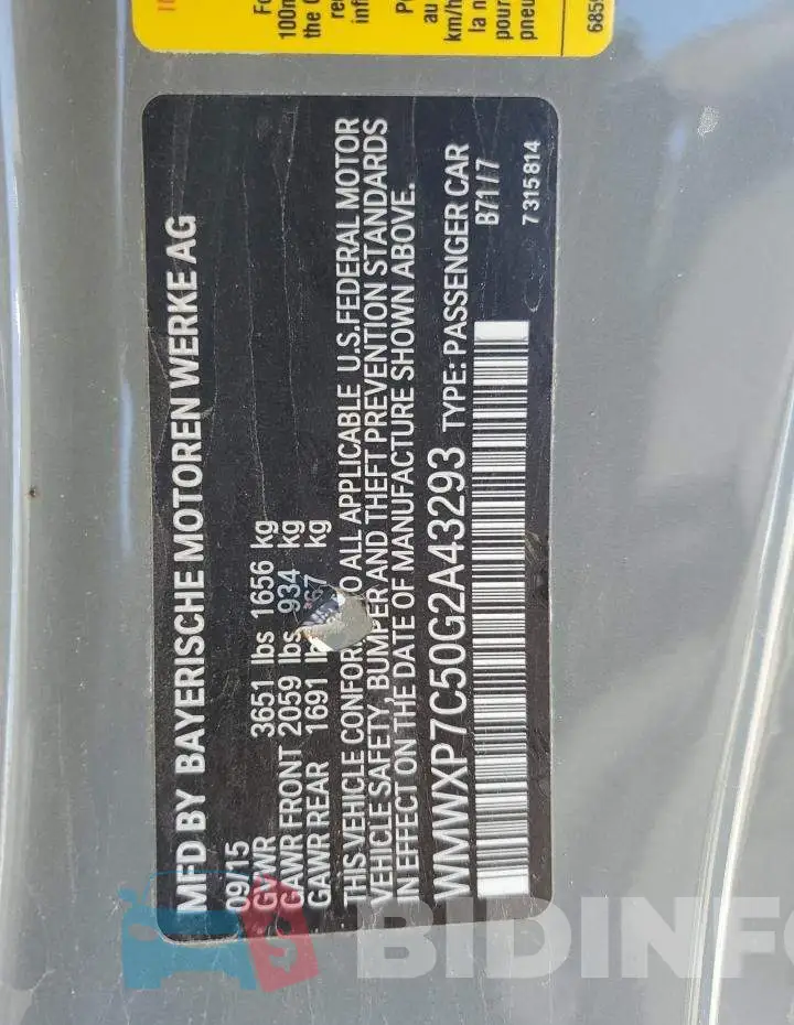 WMWXP7C50G2A43293 Photo# 12