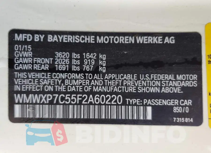 WMWXP7C55F2A60220 Photo# 12