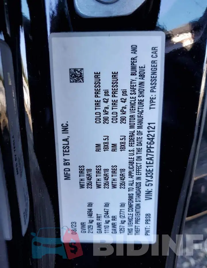 5YJ3E1EA7PF642121 Photo# 12