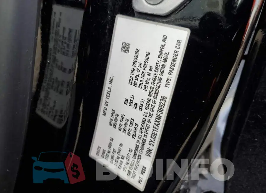 5YJ3E1EAXNF369236 Photo# 12
