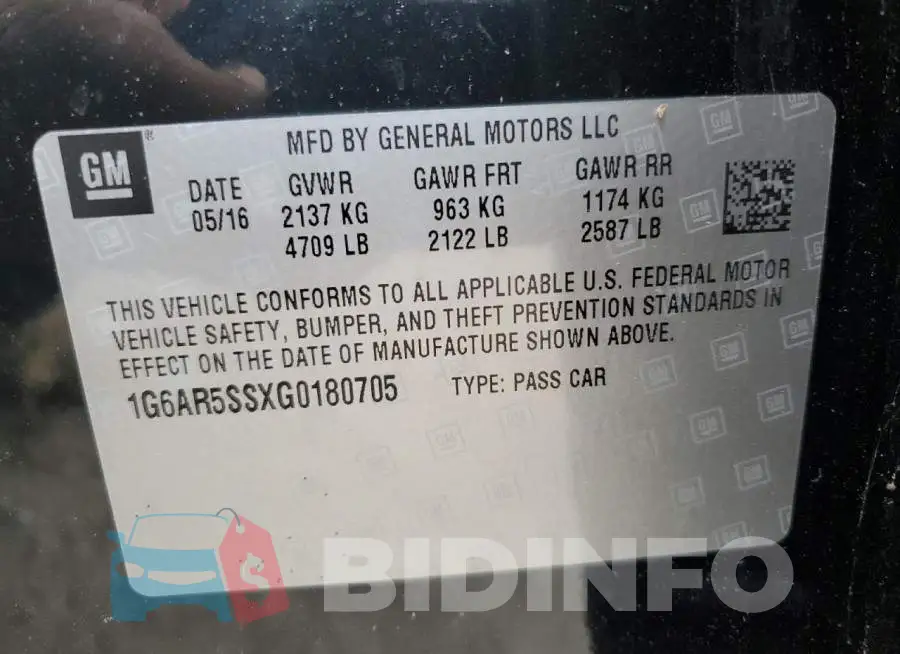1G6AR5SSXG0180705 Photo# 13