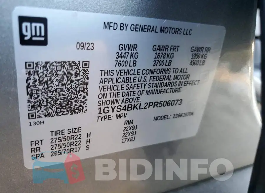 1GYS4BKL2PR506073 Photo# 13
