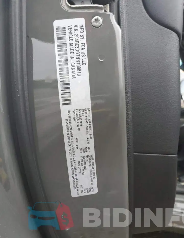 2C4RC3GG7NR100810 Photo# 13