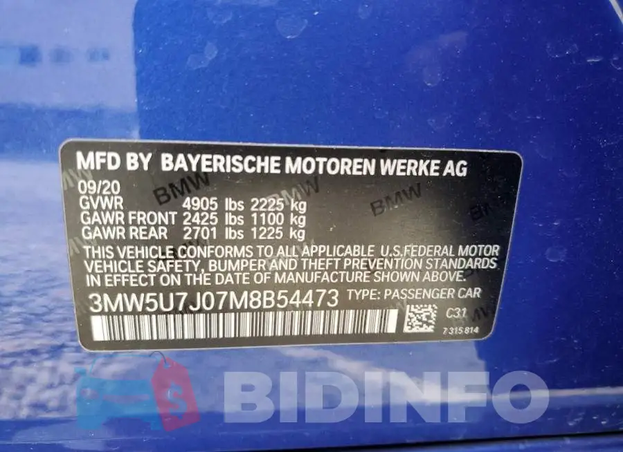 3MW5U7J07M8B54473 Photo# 12